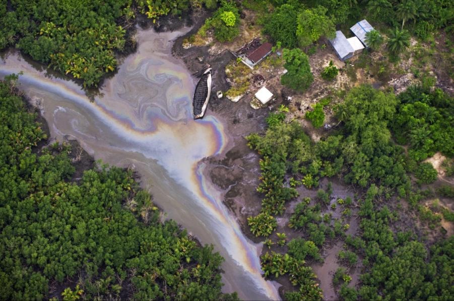 Aerial of part of the Niger Delta. Photograph: Milieudefensie/flickr